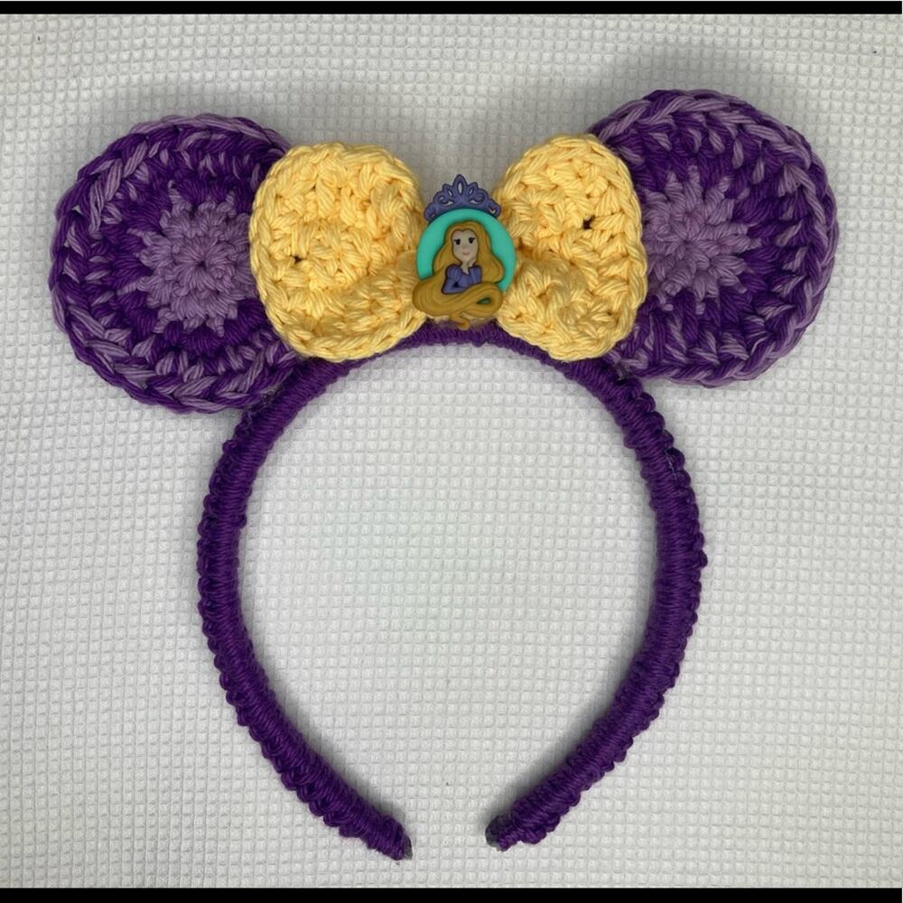 Creaciones Cayana Handmade Disney Tangled Rapunzel Crochet Headband Mickey Ears